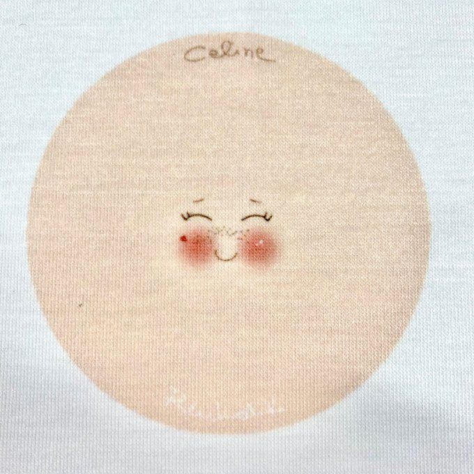Visages Céline imprimés sur tissu x3