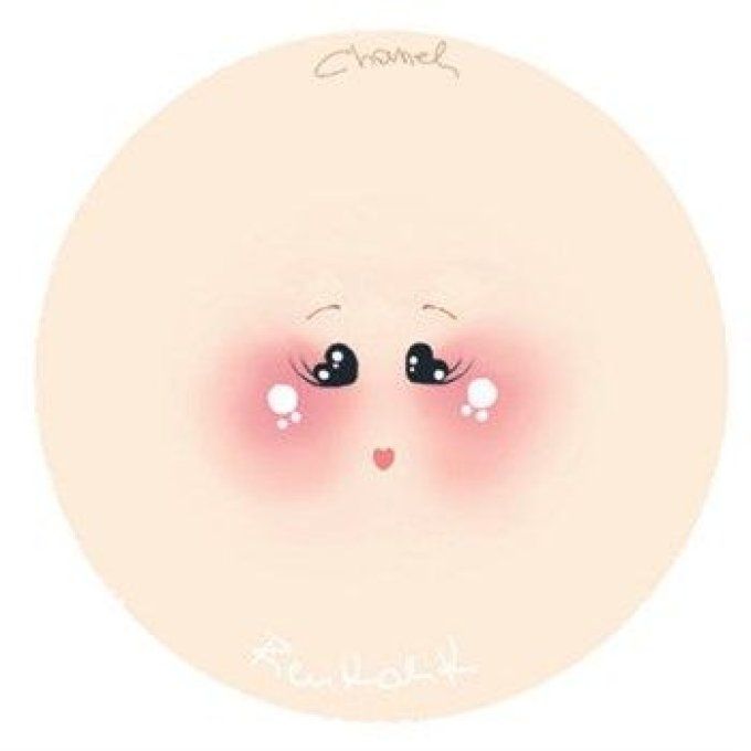 Visages Chanel imprimés sur tissu x3