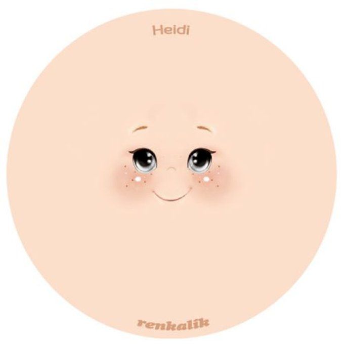 Visages Heidi imprimés sur tissu x2