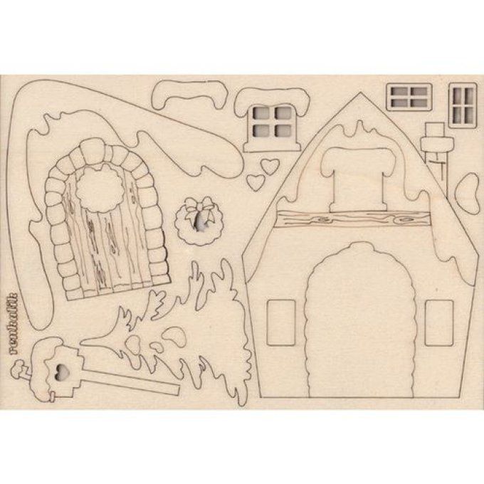 Maison d’hiver 3D en bois